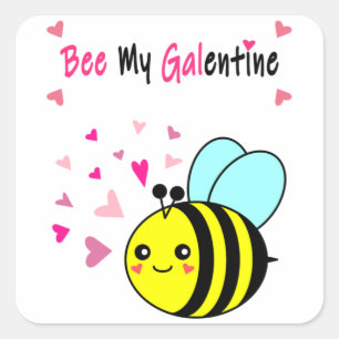 Sticker Carré Bee My Galentine Cute Valentine's Day Carré Stick