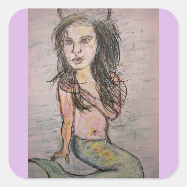 Sticker Carré Beehive Mermaid (Devant)