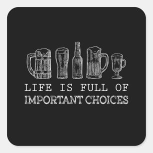 Sticker Carré Beer Lover   Bière de choix importants