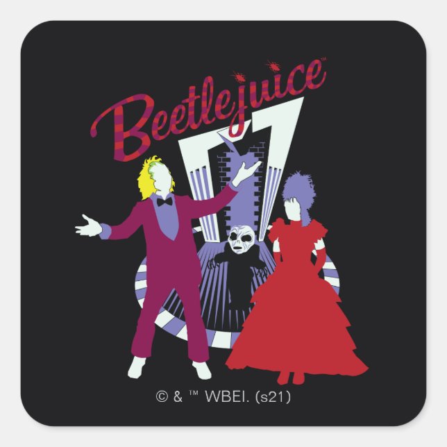 Sticker Carré Beetlejuice | Mariage de Beetlejuice et Lydia (Devant)