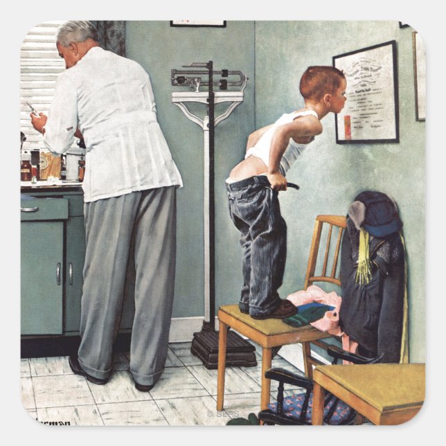 Sticker Carré Before the Shot or At the Doctor's (Devant)