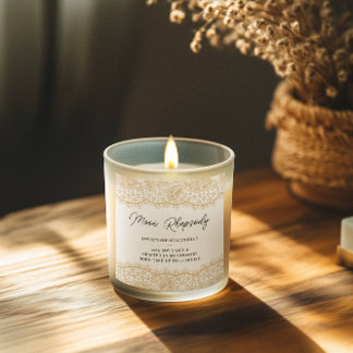 Sticker Carré Beige Lace Candle Product Label