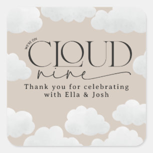 Sticker Carré Beige naturel cloud nine douche moderne élégant