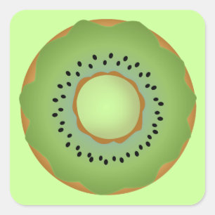Sticker Carré beigne kiwi