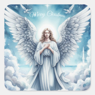 Sticker Carré Bel Ange Gardien Blanc