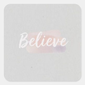 Sticker Carré Believe calligraphic text 