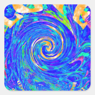 Sticker Carré Belle Amour Bleu Bleu Imprimer Art vectoriel Flash