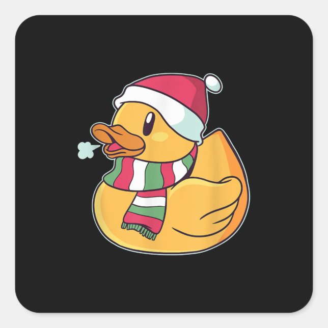 Sticker Carré Belle Canard de canard Noël (Devant)