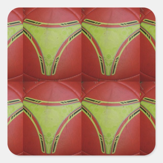 Sticker Carré Belle conception de motif géométrique jaune doré (Devant)