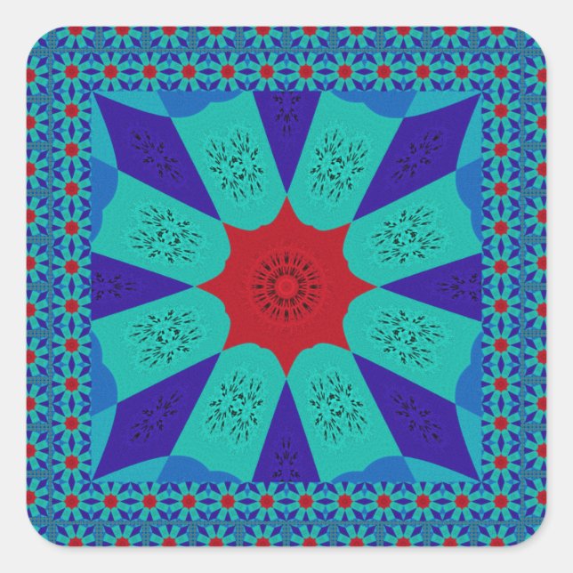 Sticker Carré Belle couleur de design féminin égyptienne Extraor (Devant)