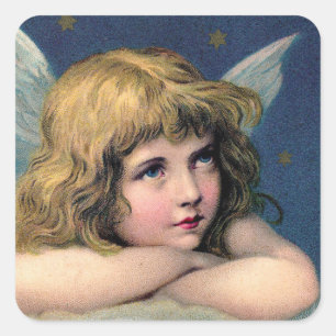 Sticker Carré Belle Etching Angel