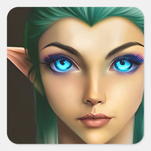 Sticker Carré Belle fée bleue