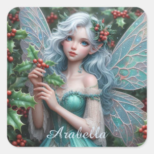 Sticker Carré Belle fée de décembre à Holly