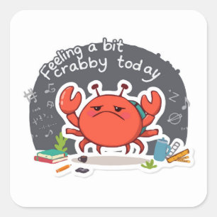 Sticker Carré Belle journée de crabe Drôle de retour à l'école