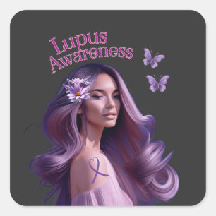 Sticker Carré Belle Lady Lupus Sensibilisation