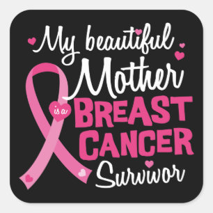 Sticker Carré Belle maman Mère Cancer du sein Survivant