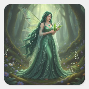 Sticker Carré Belle May Emerald Fairy
