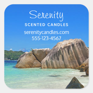 Sticker Carré Belle Mer Tropicale Rocky Coastline Business