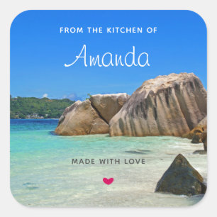 Sticker Carré Belle Mer Tropicale Rocky Coastline Cuisine