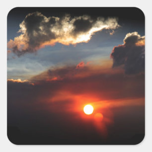Sticker Carré belle photo de coucher de soleil