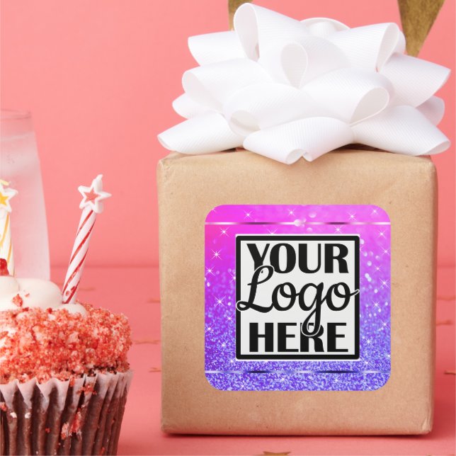 Sticker Carré Belle PInk Parties scintillant violet Étoiles étin (Fête)