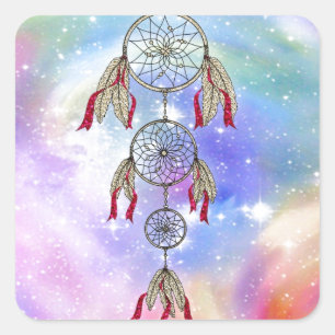 Sticker Carré Belle plumes fantaisie fantaisie tendance