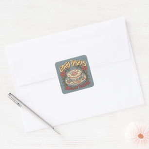 Sticker Carré Belles Assiettes Mardis Ordinaires Chine Florale