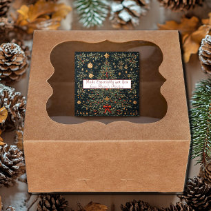 Sticker Carré Belles décorations de Noël vintage pour arbre de N