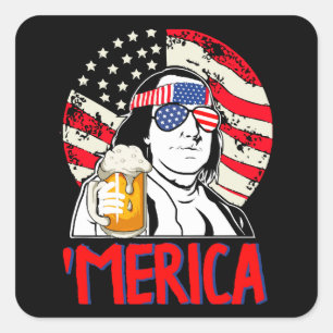 Sticker Carré Ben Drankin Fêtons la joie du 4