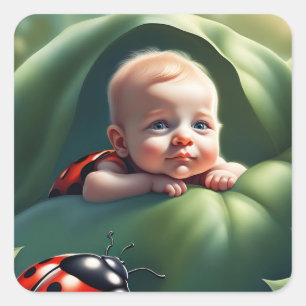Sticker Carré Ben Ladybug