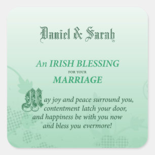 Sticker Carré Bénédiction de félicitations pour mariage irlandai