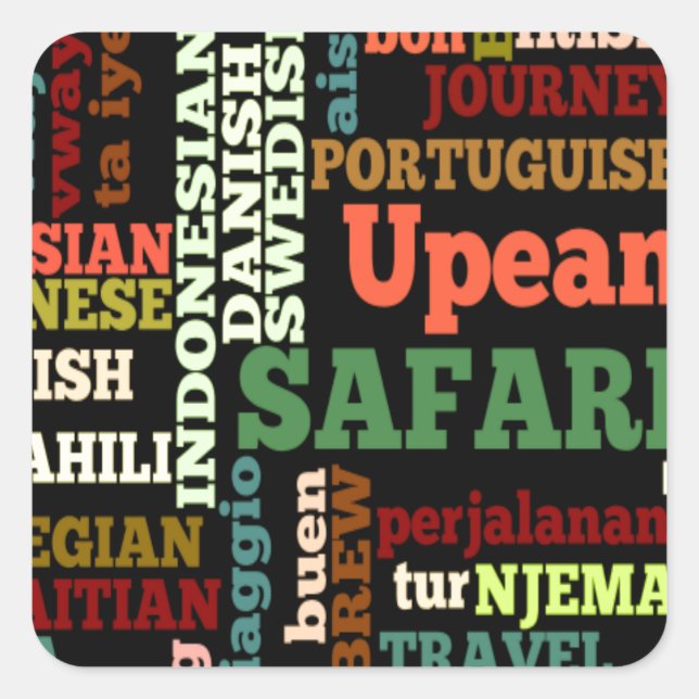 Sticker Carré Bénédiction de voyage internationale (Devant)