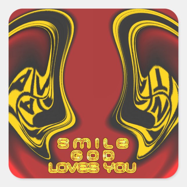 Sticker Carré Bénédiction d'en haut : L'Amour de Dieu Salutation (Devant)