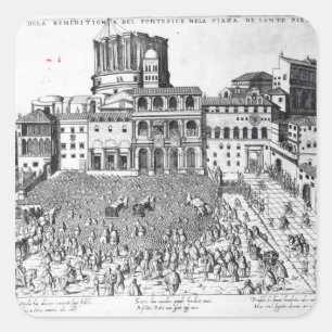 Sticker Carré Bénédiction du pape dans le Carré de saint Pierre