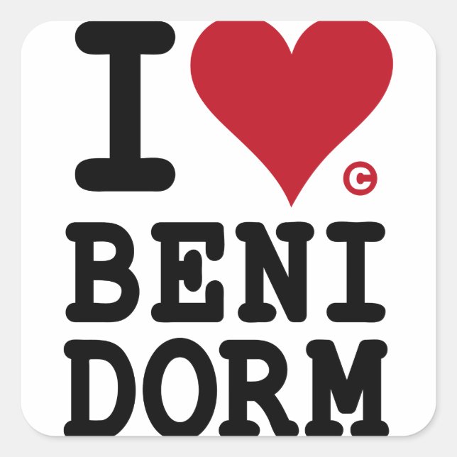 Sticker Carré BENIDORM Holidays I LOVE BENIDORM (Devant)