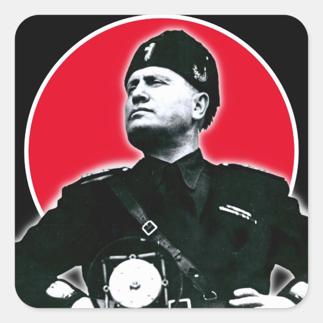 Sticker Carré Benito Mussolini (Devant)