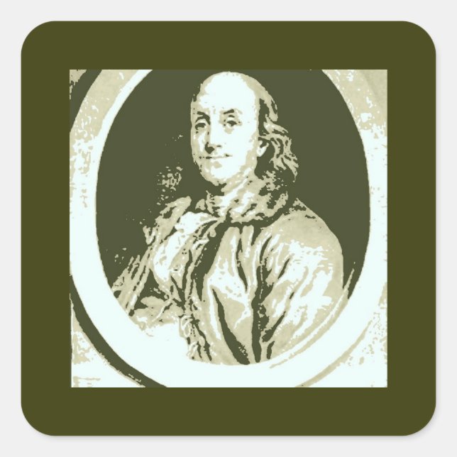Sticker Carré Benjamin Franklin (Devant)