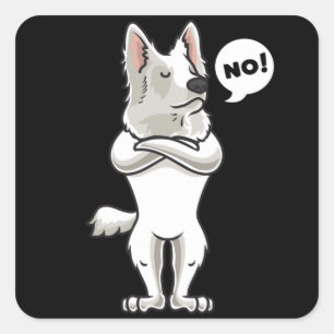 Sticker Carré Berbère Berger Blanc Suisse