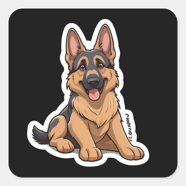 Sticker Carré Berger allemand (Devant)