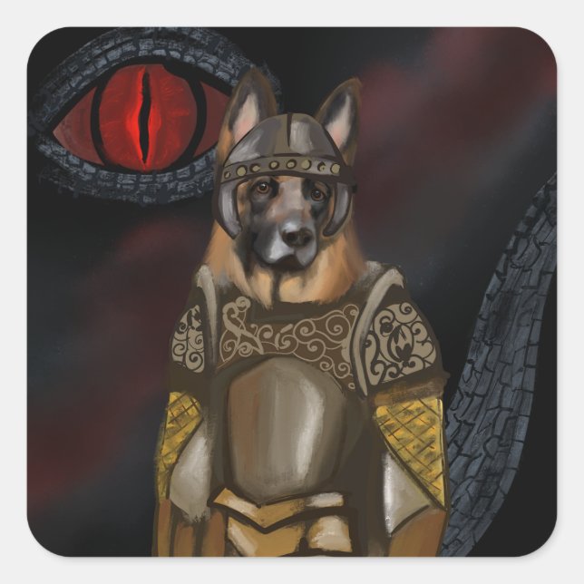 Sticker Carré Berger allemand (Devant)