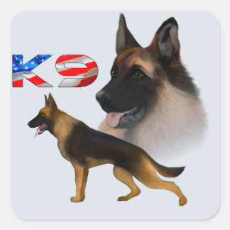 Sticker Carré berger allemand K9