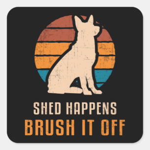 Sticker Carré Berger allemand Shappens Chien Vintage drôle