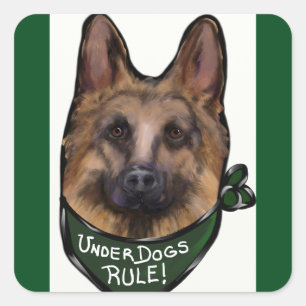 Sticker Carré Berger Allemand Underdog