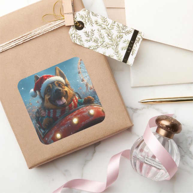 Sticker Carré Berger belge Roller Dessous de verre Noël (Cadeaux)