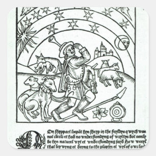 Sticker Carré Berger sous le soleil, la lune et les étoiles