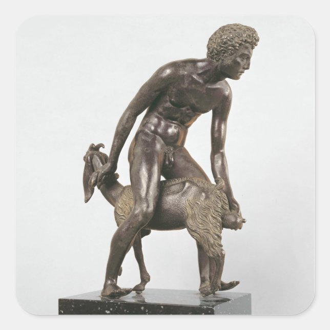 Sticker Carré Berger traçant une chèvre (Devant)