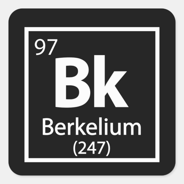 Sticker Carré Berkelium - Berkeley Science - Tableau périodique (Devant)