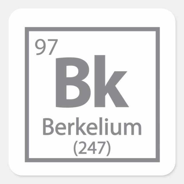 Sticker Carré Berkelium - Berkeley Science - Tableau périodique (Devant)
