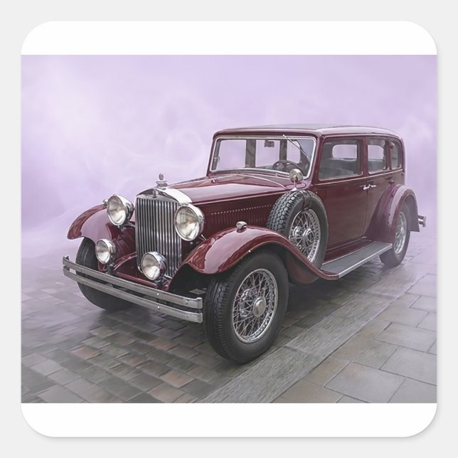 Sticker Carré Berline de luxe Bourgogne 1930 (Devant)