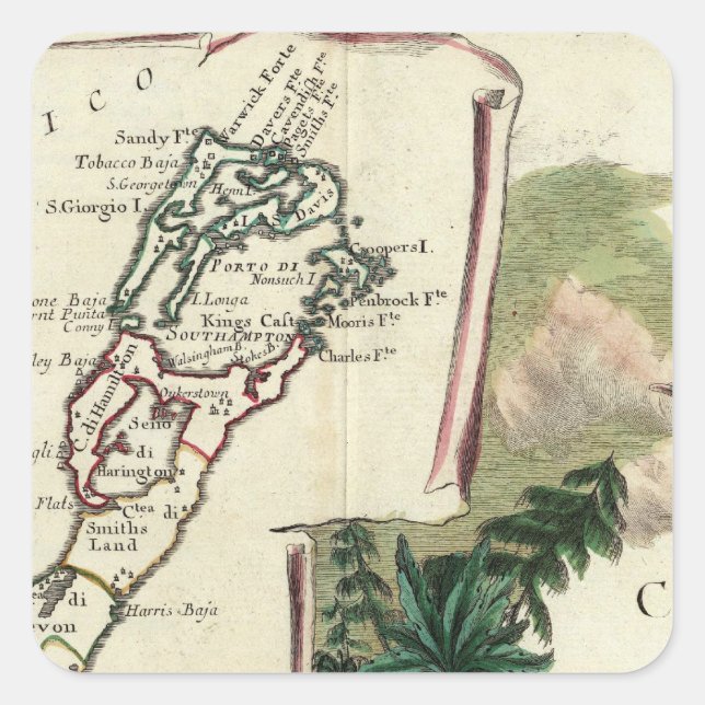 Sticker Carré Bermudes (Devant)